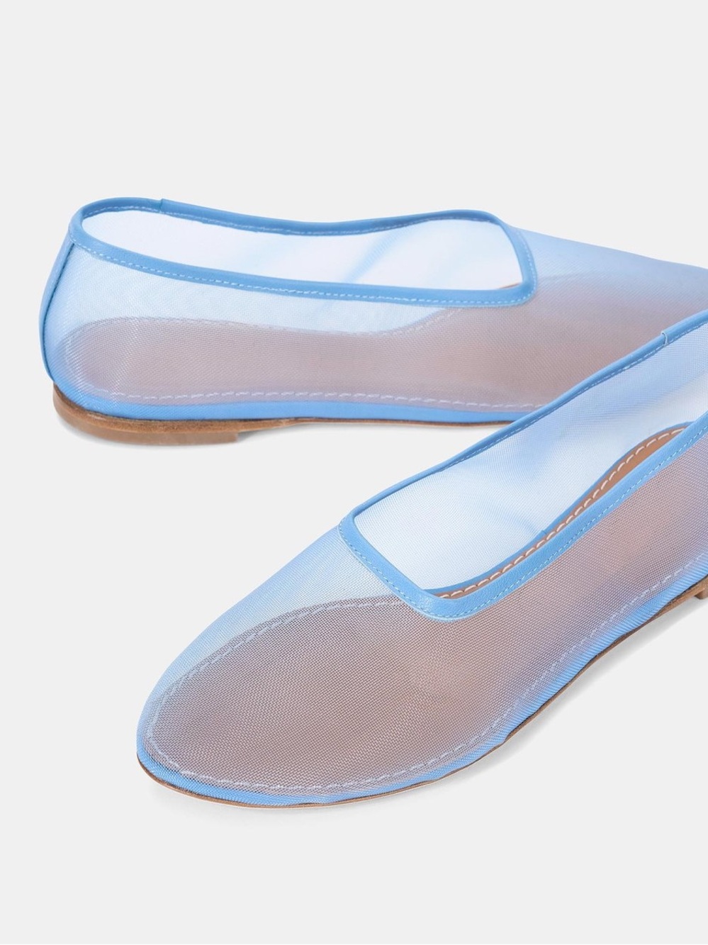 STAUD 39 Alba Blue Mesh Ballet Flats